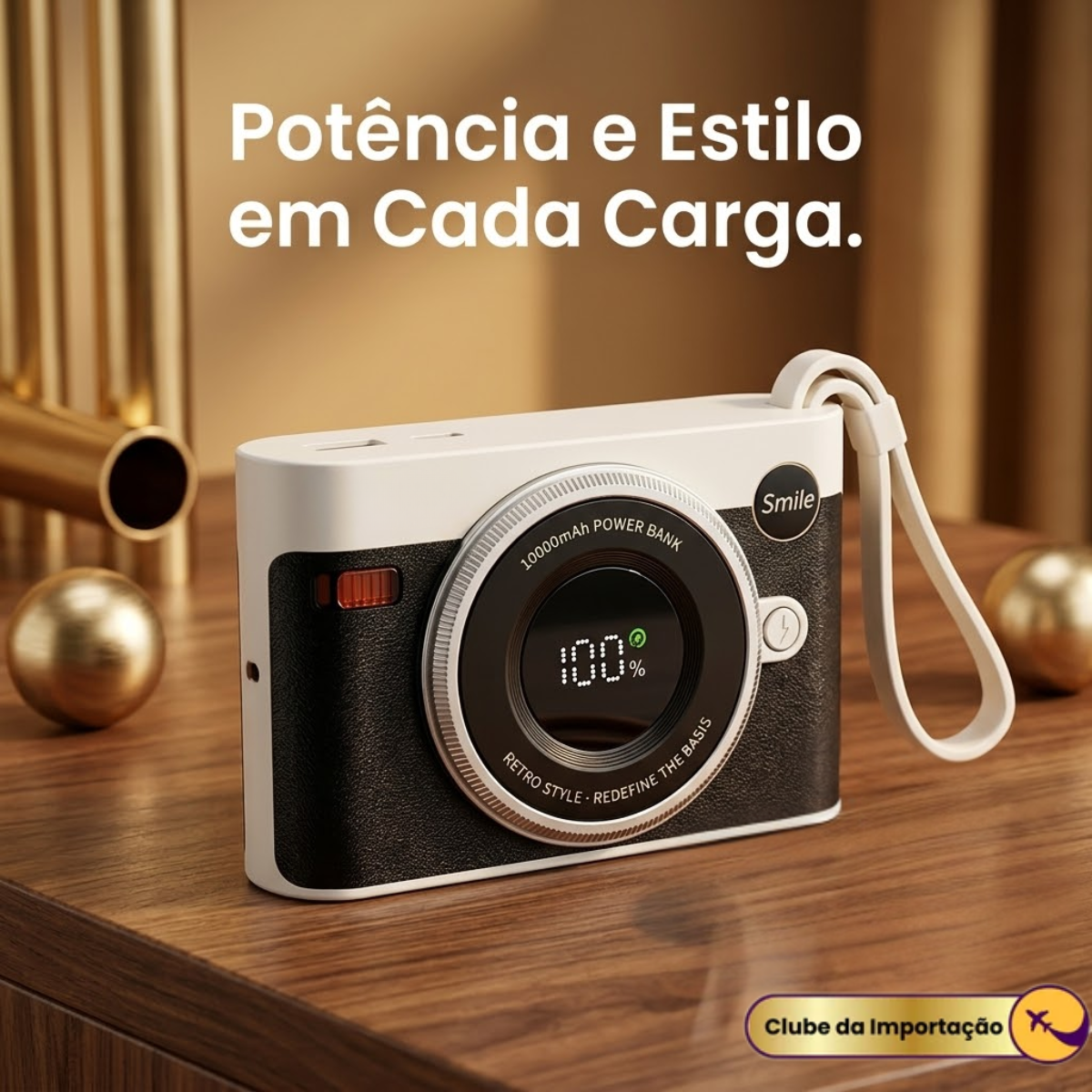 POWERBANK EM FORMATO DE CAMERA