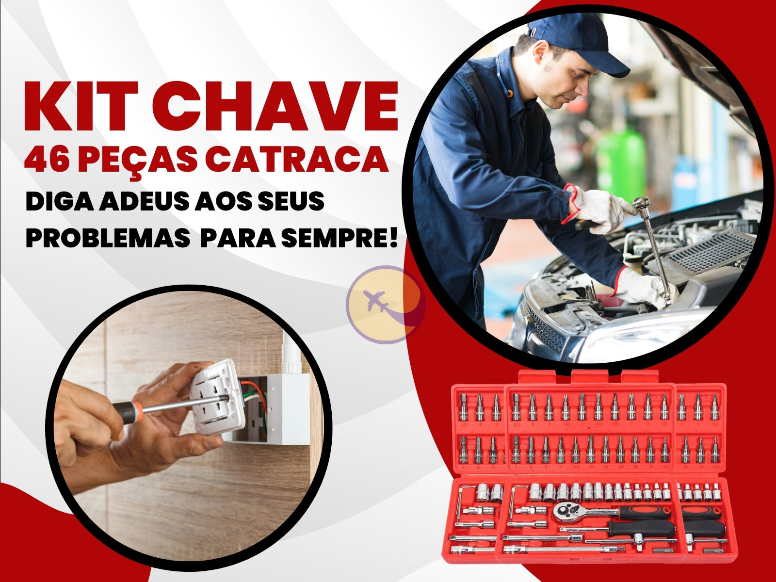Kit Ferramentas Portátil – 46 Peças Essenciais para Reparos