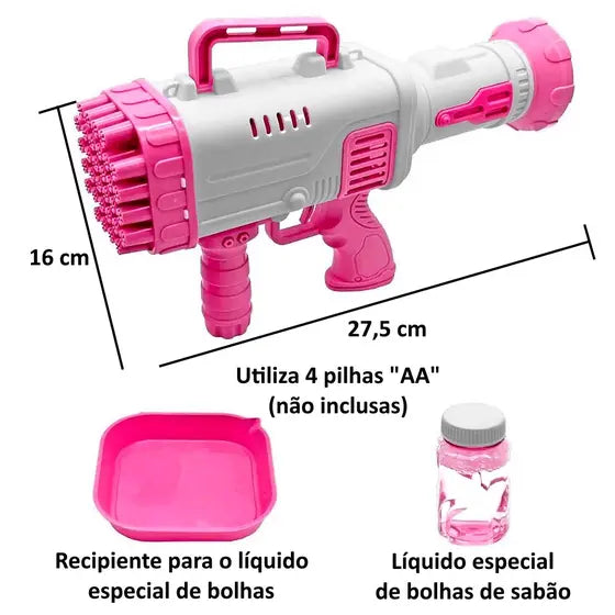 Brinquedo Solta Bolha De Sabão Elétrico Bazuca Original