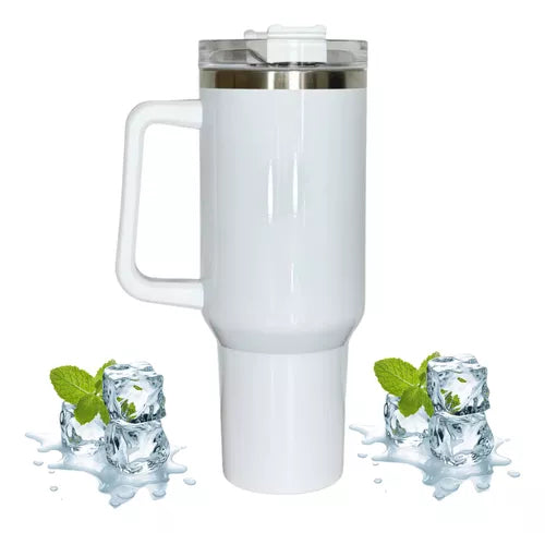 Caneca Garrafa Grande Inox Alça E Canudo Térmico 1200ml Premium