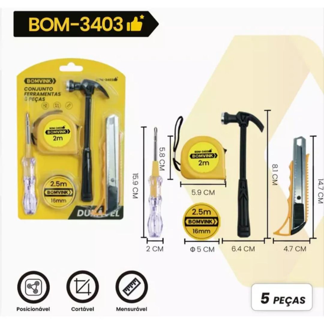 Conjunto De Ferramentas 5 Peças