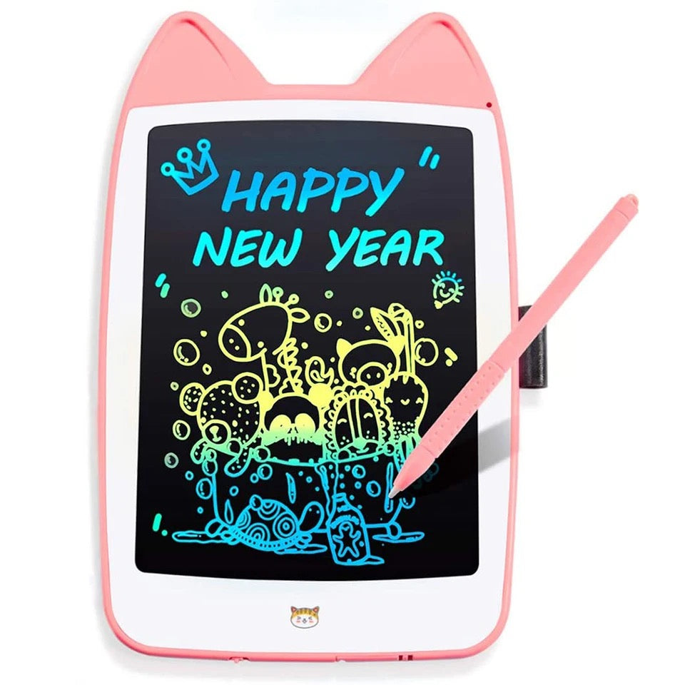 Lousa Mágica Gatinho Tablet Infantil de Escrever e Desenhar: