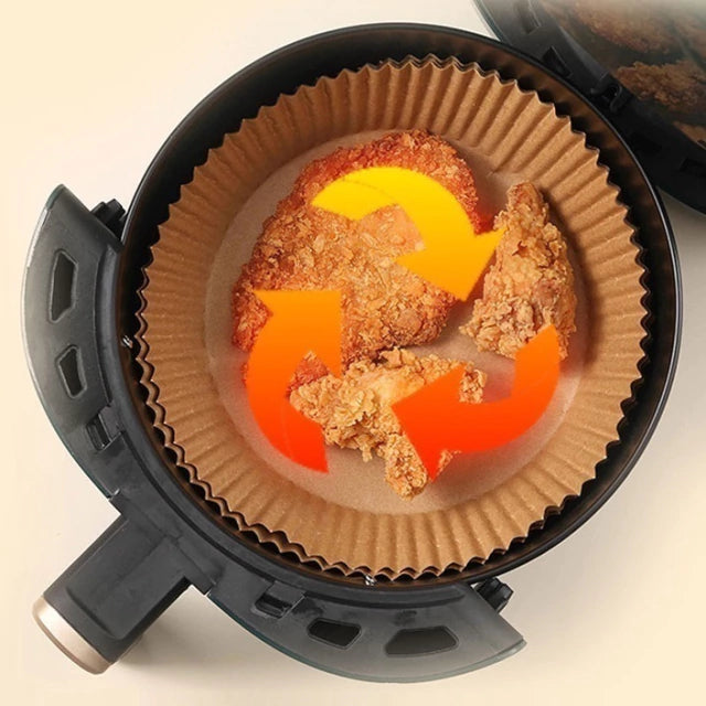 Forma de Papel Antiaderente Para Airfryer - 50 unidades - Descartável Premium