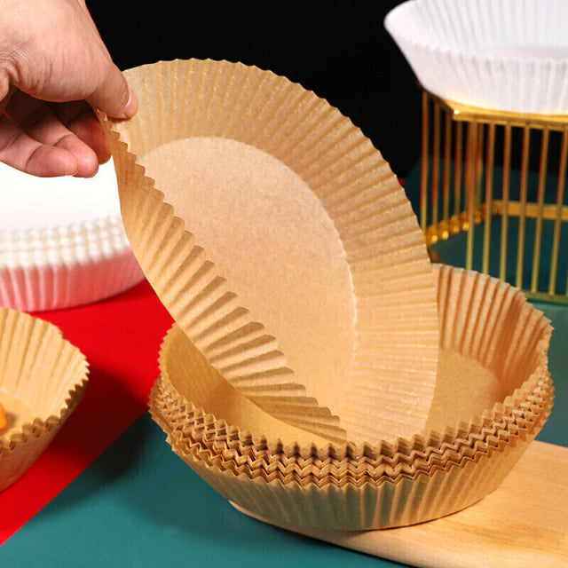 Forma de Papel Antiaderente Para Airfryer - 50 unidades - Descartável Premium