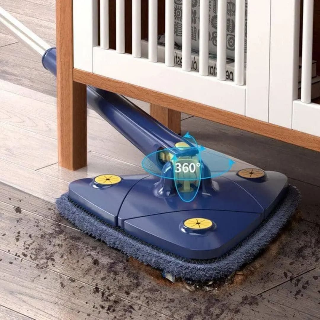 Mop De Limpeza Triângulo Ajustável Giratório 360° Esfregão Premium