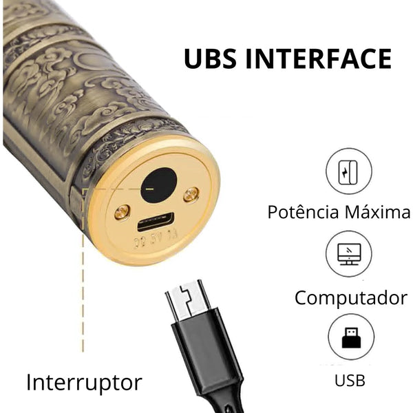 Máquina de Barbear e Cortar Cabelo Profissional Recarregável Sem Fio
