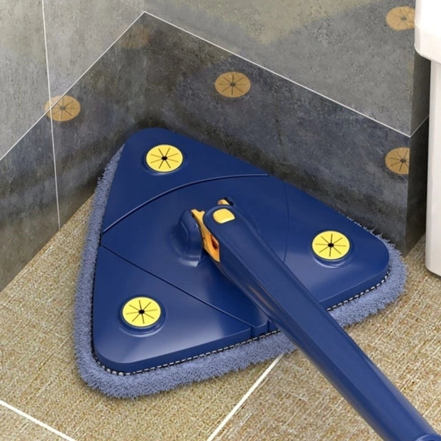 Mop De Limpeza Triângulo Ajustável Giratório 360° Esfregão Premium