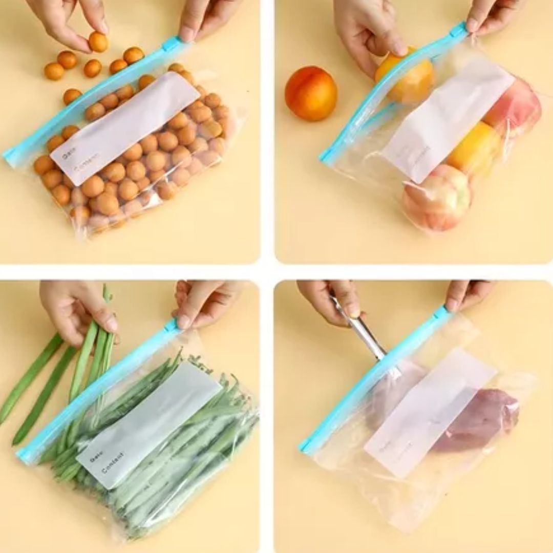 Kit 20 Sacos Zip Hermético – Organização e Conservação Inteligente para Sua Cozinha!
