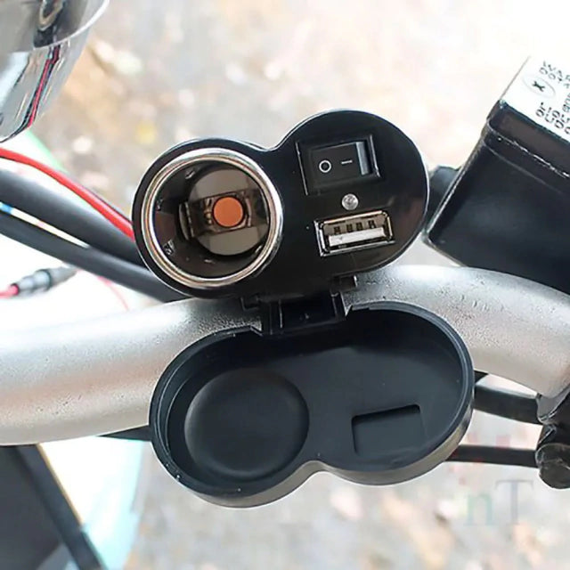 Tomada USB Para Moto Carregador Celular + Acendedor