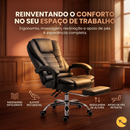 Cadeira de Escritório Executiva Ergonômica com Massagem e Apoio para Pés Retrátil