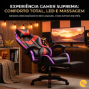 CADEIRA GAMER RGB/MASSAGEM Cobra VERMELHA