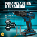 Super Parafusadeira Furadeira De Impacto Sem Fio Potente 21v