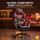 CADEIRA GAMER RGB/MASSAGEM Cobra VERMELHA