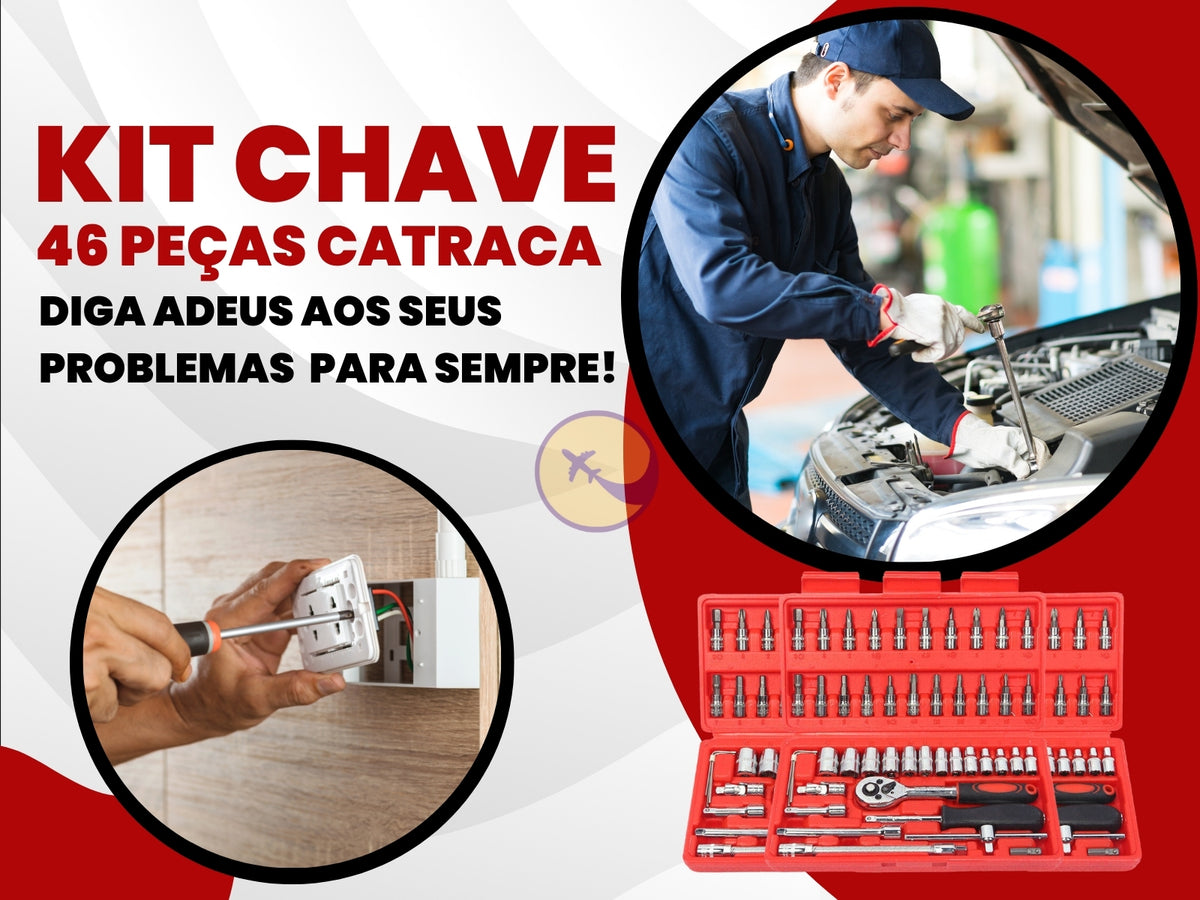 Kit Ferramentas Portátil – 46 Peças Essenciais para Reparos
