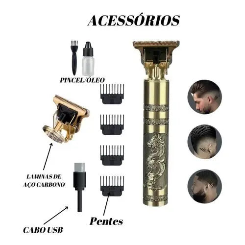 Máquina profissional corte de cabelo e barba Dragão original