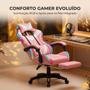 CADEIRA GAMER RGB/MASSSAGEM Cobra ROSA