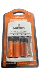 CARREGADOR DE PILHA COM 2 PILHAS AA E 2 PILHAS AAA LEY2059