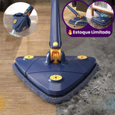Mop De Limpeza Triângulo Ajustável Giratório 360° Esfregão Premium