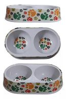 Comedouro Cães Gatos Melamina Duplo Oval 300 Ml