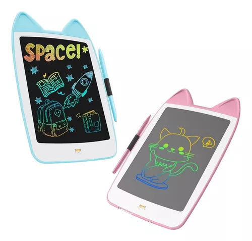 Lousa Mágica Gatinho Tablet Infantil de Escrever e Desenhar: