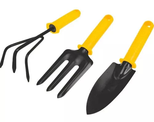 Kit 3 Peças para Jardim com Pá, Garfo e Enxada, Perfeito para Cuidar de Suas Plantas