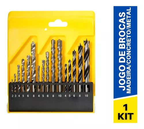 Kit De Broca Para Furadeira Concreto Vídea Fertak 16 Pcs