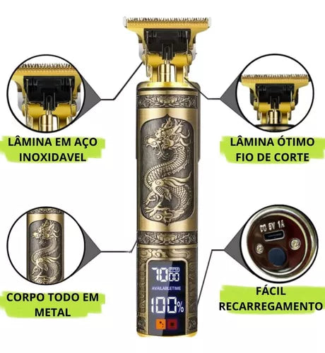Máquina profissional corte de cabelo e barba Dragão original