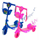 Patinete Infantil com LED e Cesto, 3 Rodas Iluminadas