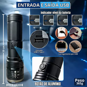 Lanterna LENTE VIDRO TEMPERADO 4mm Tática Led  Resistente A Água Super Resistencia Indestrutivel