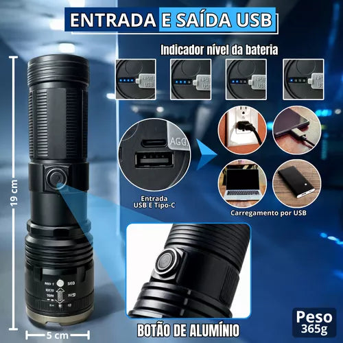 Lanterna LENTE VIDRO TEMPERADO 4mm Tática Led  Resistente A Água Super Resistencia Indestrutivel