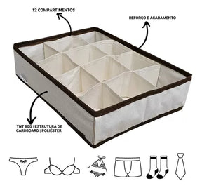 Divisor De Gaveta Calcinhas Cueca Meias Com 12 Compartimentos