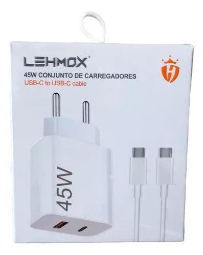 Fonte Carregador Adaptador Usb-c 45w Turbo Com Cabo 110/220v