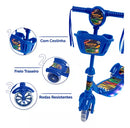 Patinete Infantil com LED e Cesto, 3 Rodas Iluminadas