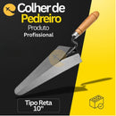 Colher De Pedreiro Jardim Canteiro Reta 10  Aço Profissional
