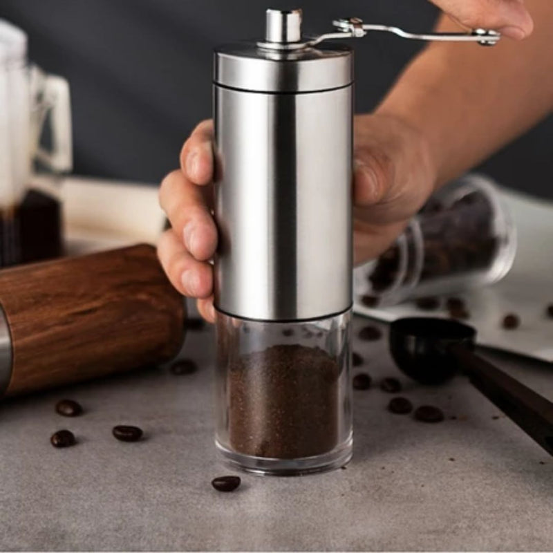 Moedor de Café Manual de Aço Inoxidável com Moagem Ajustável