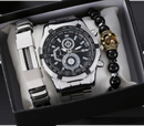 Kit Relógio de pulso moda Masculino com 2 Pulseiras