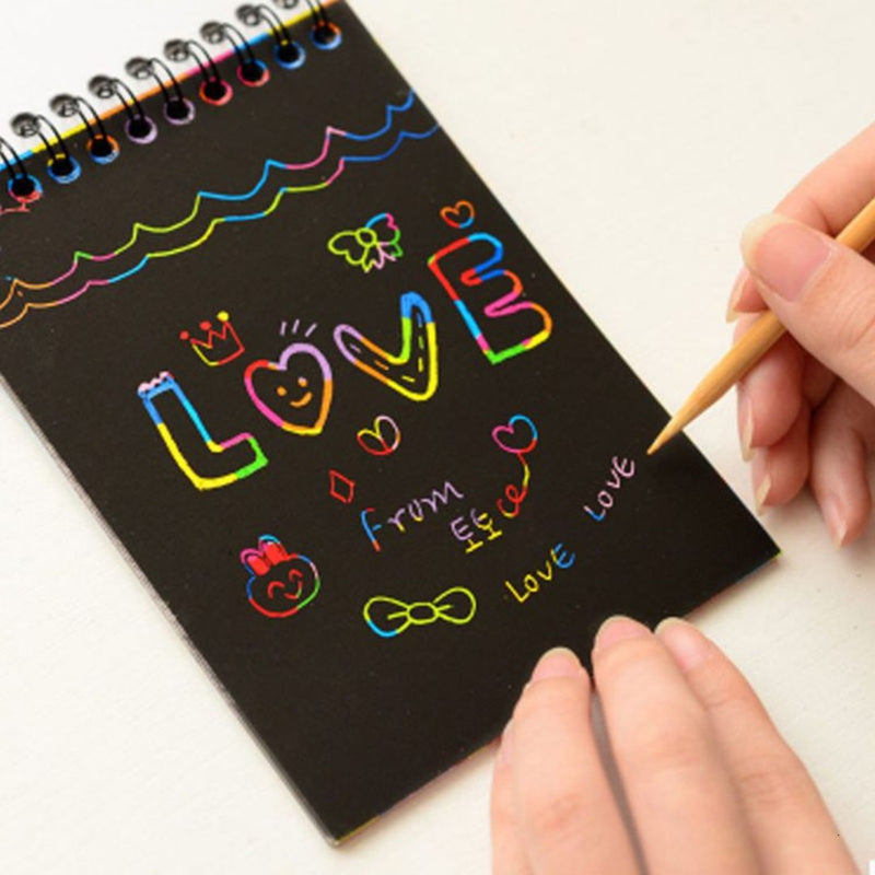 Bloco Caderno de Desenho com Papel Mágico Colorido – Solte a Criatividade com Diversão!