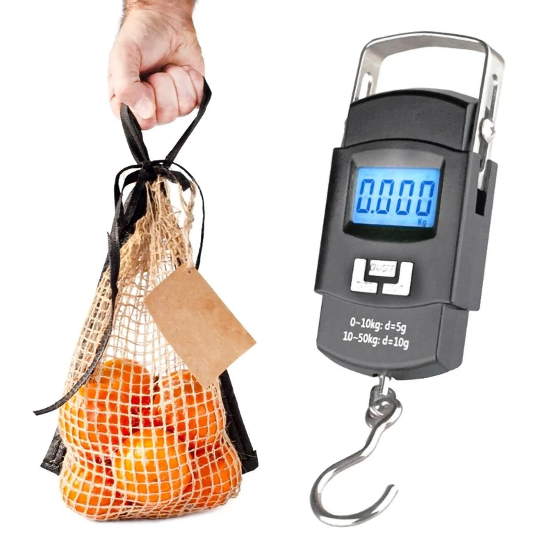 Balança Portátil Digital Mão Bolsa Mala Pesca até 50 kg