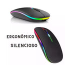 Mouse Gamer Sem Fio Flyonex AG-690 2.4G + Bluetooth RGB