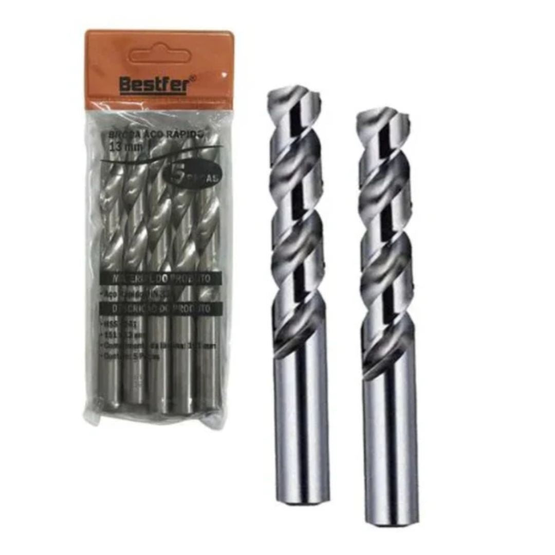 Broca Aço Rápido 13mm Bestfer – Perfuração Precisa e Eficiente!