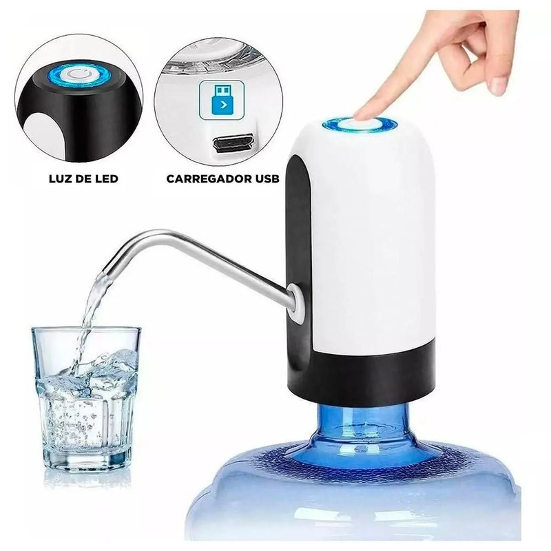 Bomba Eletrica Galao Agua 20 Litros Garrafao Bateria Recarregavel USB