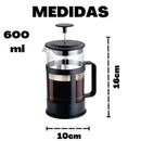 Cafeteira Prensa Francesa de Vidro 600ml – Café com Sabor de Verdade em Minutos!