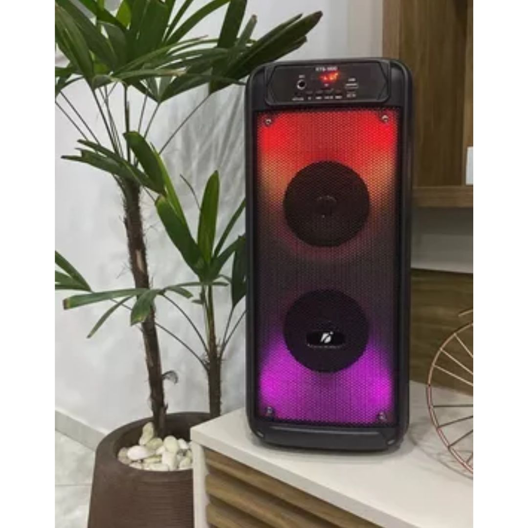 Caixa de Som Bluetooth 3208 – Potência e Estilo para Qualquer Ocasião!