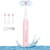 Escova de Dente Elétrica Recarregável com 3 Funções de Limpeza