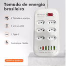 Extensão Inteligente com 6 Tomadas, 5 USB e 1 Type-C