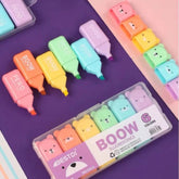 Kit Com 6 peças Marca Texto formado animais urso Bestdi