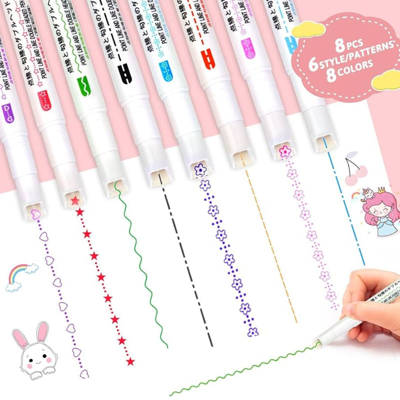 Kit Canetas Coloridas Carimbo Roller – 6 Unidades de Diversão e Criatividade