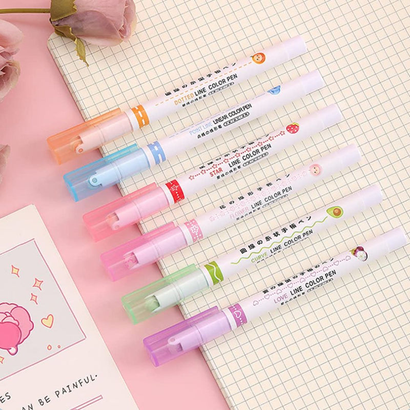 Kit Canetas Coloridas Carimbo Roller – 6 Unidades de Diversão e Criatividade