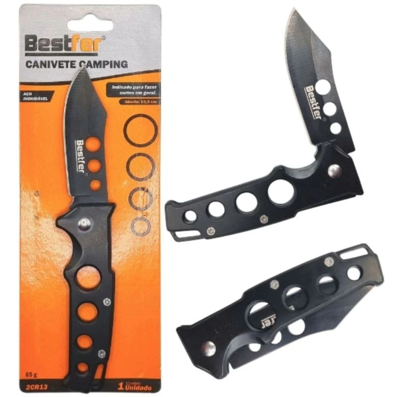 Canivete de Camping Inox Bestfer – 15,3 cm para Cortes em Geral!