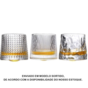 Copo Whisky E Drink De Vidro 360º Giratório 150ml Premium